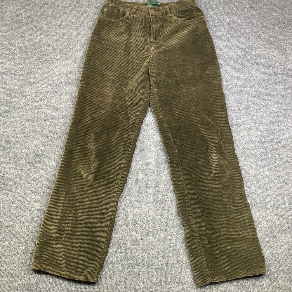 VTG Lauren Jeans Co Ralph Lauren Olive Green Corduroy Pants Womens 6 Straight
